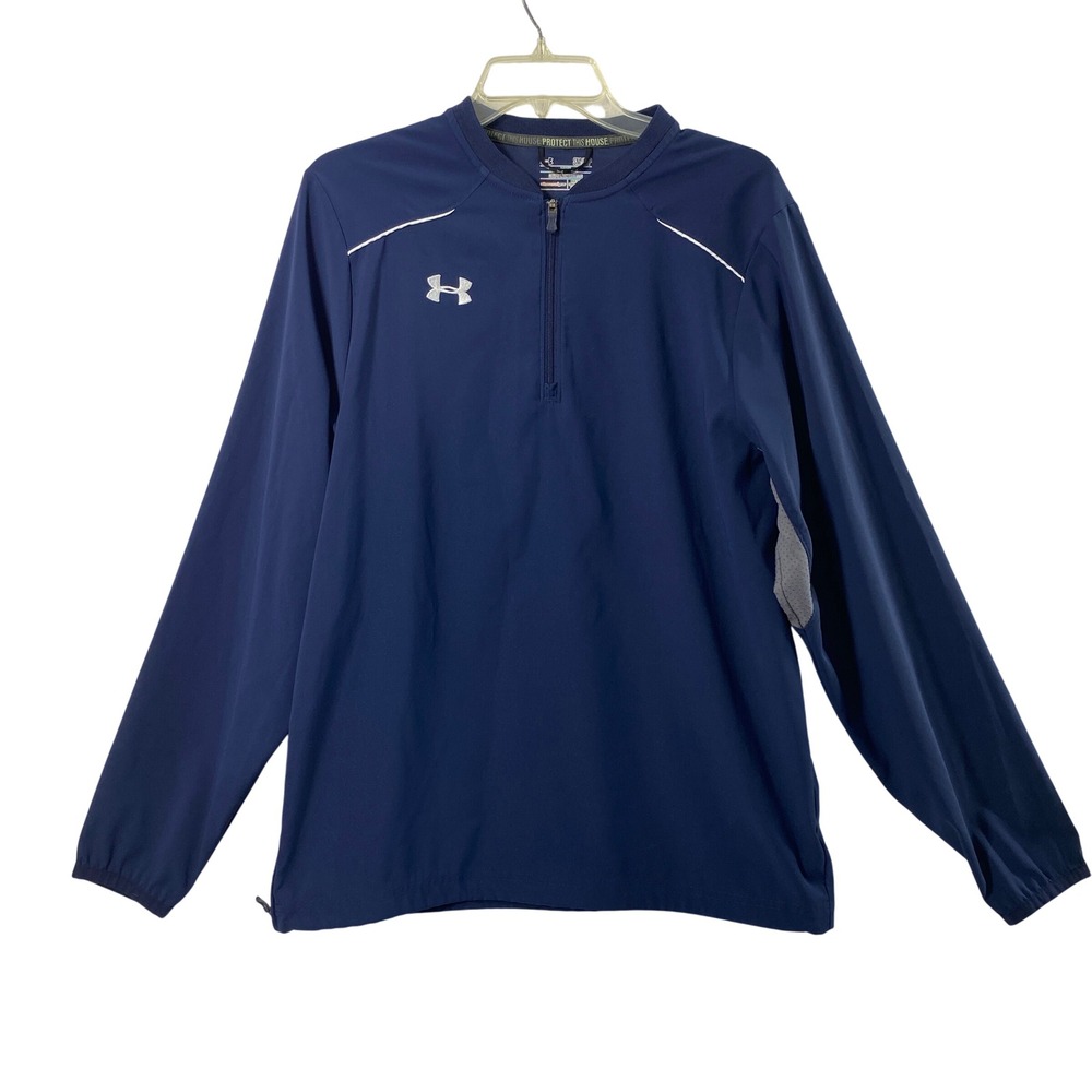 Under Armour Windbreaker Women Small Navy Blue Allseasongear 1/4 Zip Lightweight